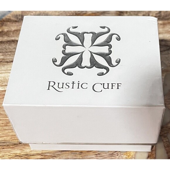 Rustic Cuff Black Silver Enamel Magnetic Hinged Bracelet Small/Medium - Picture 5 of 5